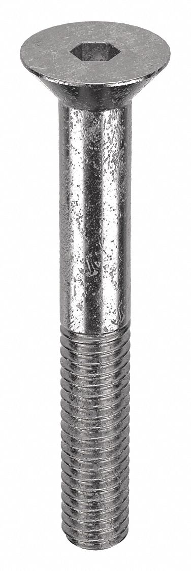 Socket Flat Head Screw: 5/16"-18 Thread Size, 2 1/4 in Lg, Flat, Plain, Stainless Steel, 18-8, 25 PK