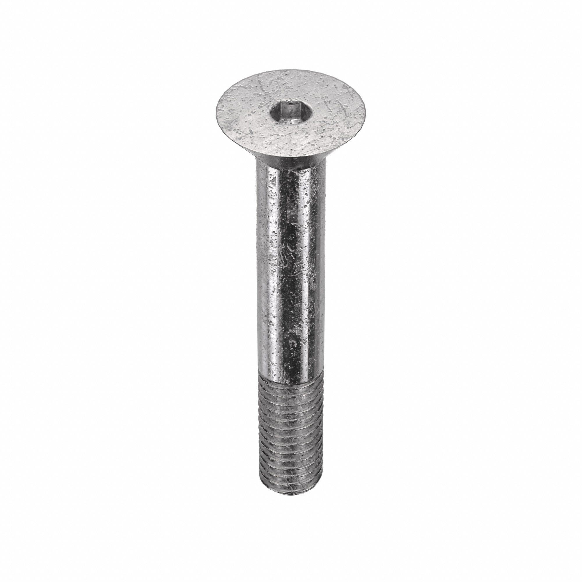 Socket Flat Head Screw: 3/8"-16 Thread Size, 2 1/4 in Lg, Flat, Plain, Stainless Steel, 18-8, 25 PK