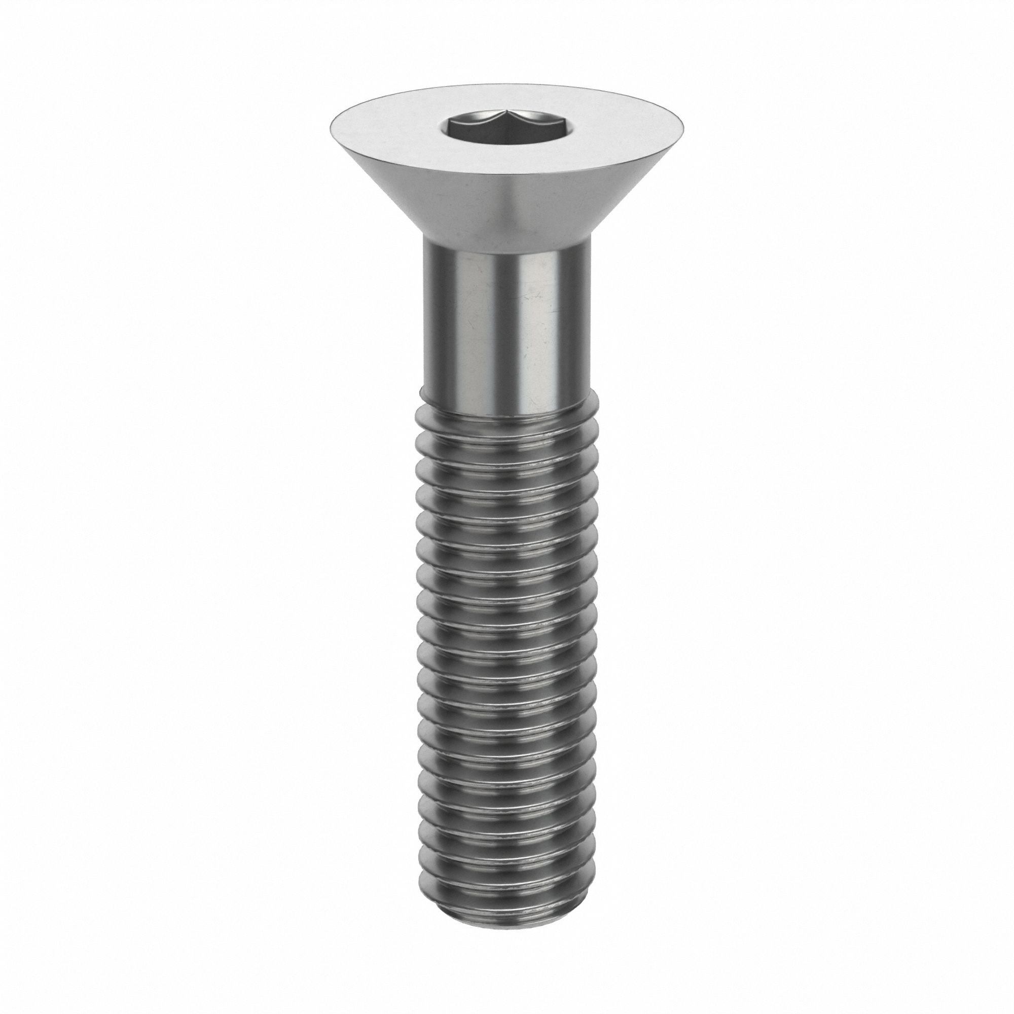 Socket Flat Head Screw: 1/2"-13 Thread Size, 2 1/4 in Lg, Flat, Plain, Stainless Steel, 18-8, 10 PK