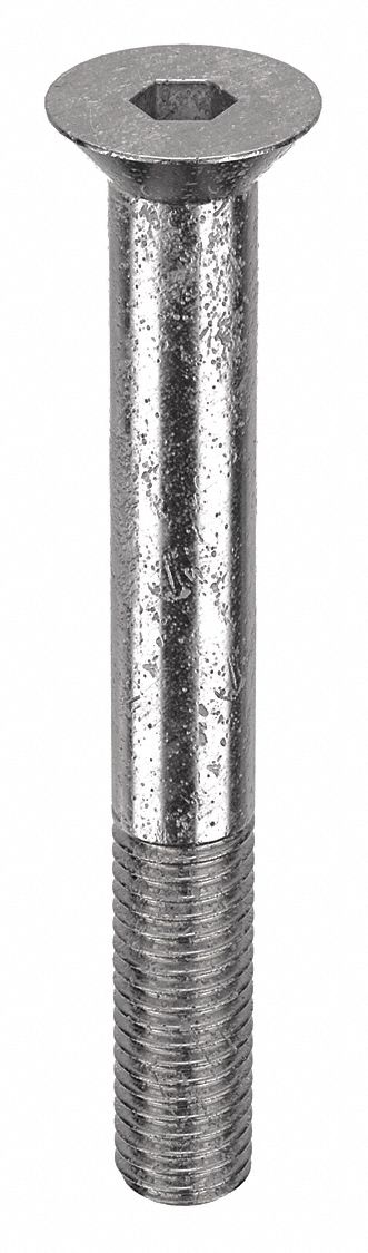 Socket Flat Head Screw: 1/2"-13 Thread Size, 4 in Lg, Flat, Plain, Stainless Steel, 18-8, 5 PK
