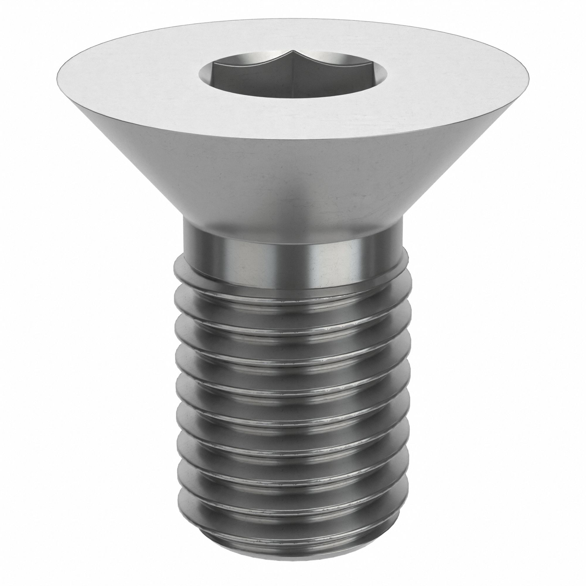 Socket Flat Head Screw: 3/4"-10 Thread Size, 1 1/2 in Lg, Flat, Plain, Stainless Steel, 18-8, 5 PK