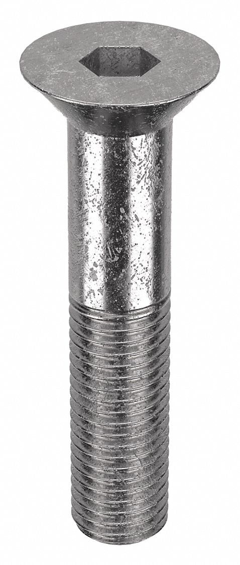 Socket Flat Head Screw: 3/4"-10 Thread Size, 3 1/2 in Lg, Flat, Plain, Stainless Steel, 18-8, 5 PK