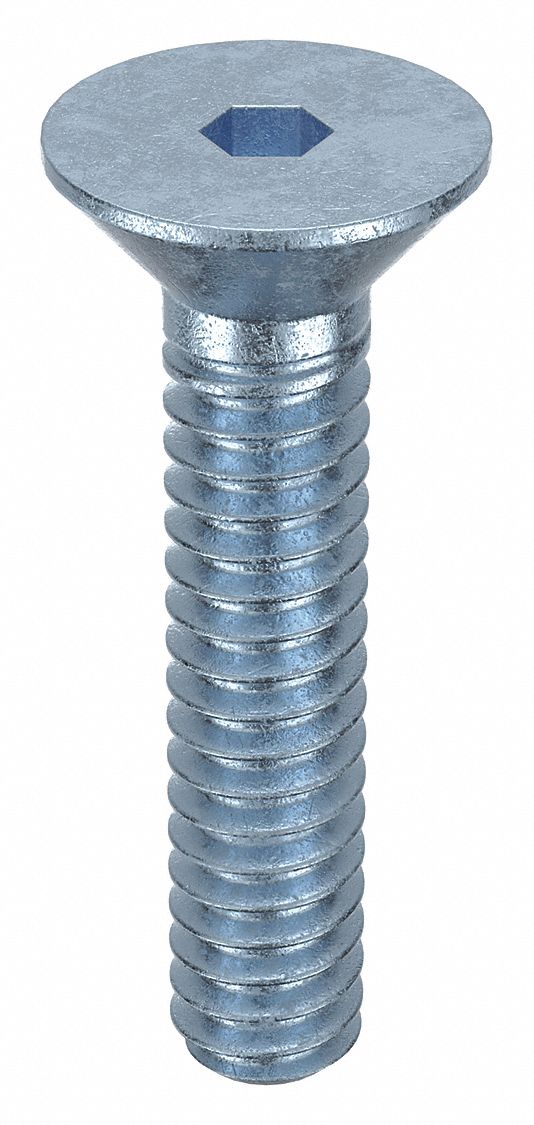 Socket Flat Head Screw: #4-40 Thread Size, 1/2 in Lg, Flat, Zinc Plated, Alloy Steel, 100 PK