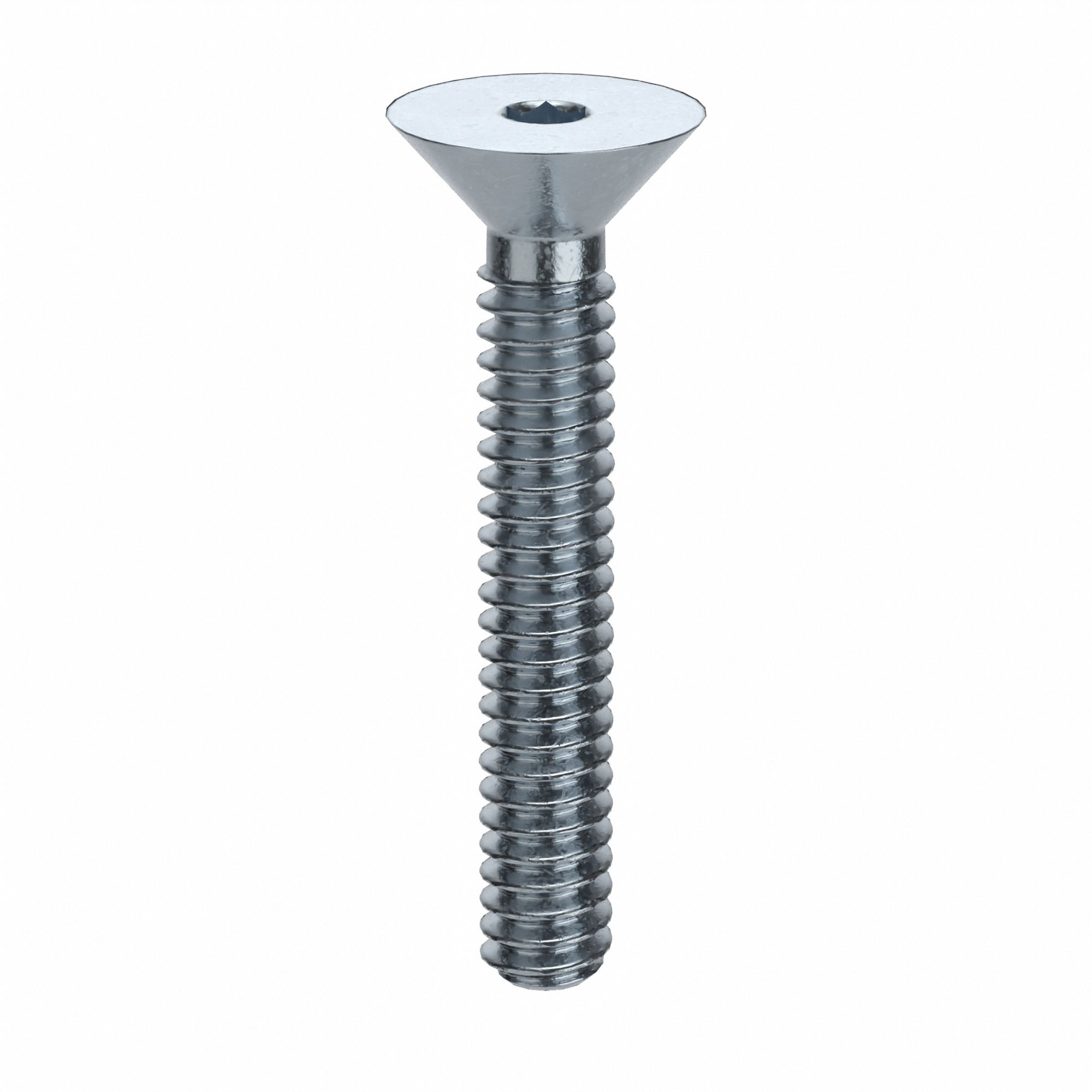 Socket Flat Head Screw: #4-40 Thread Size, 3/4 in Lg, Flat, Zinc Plated, Alloy Steel, 100 PK
