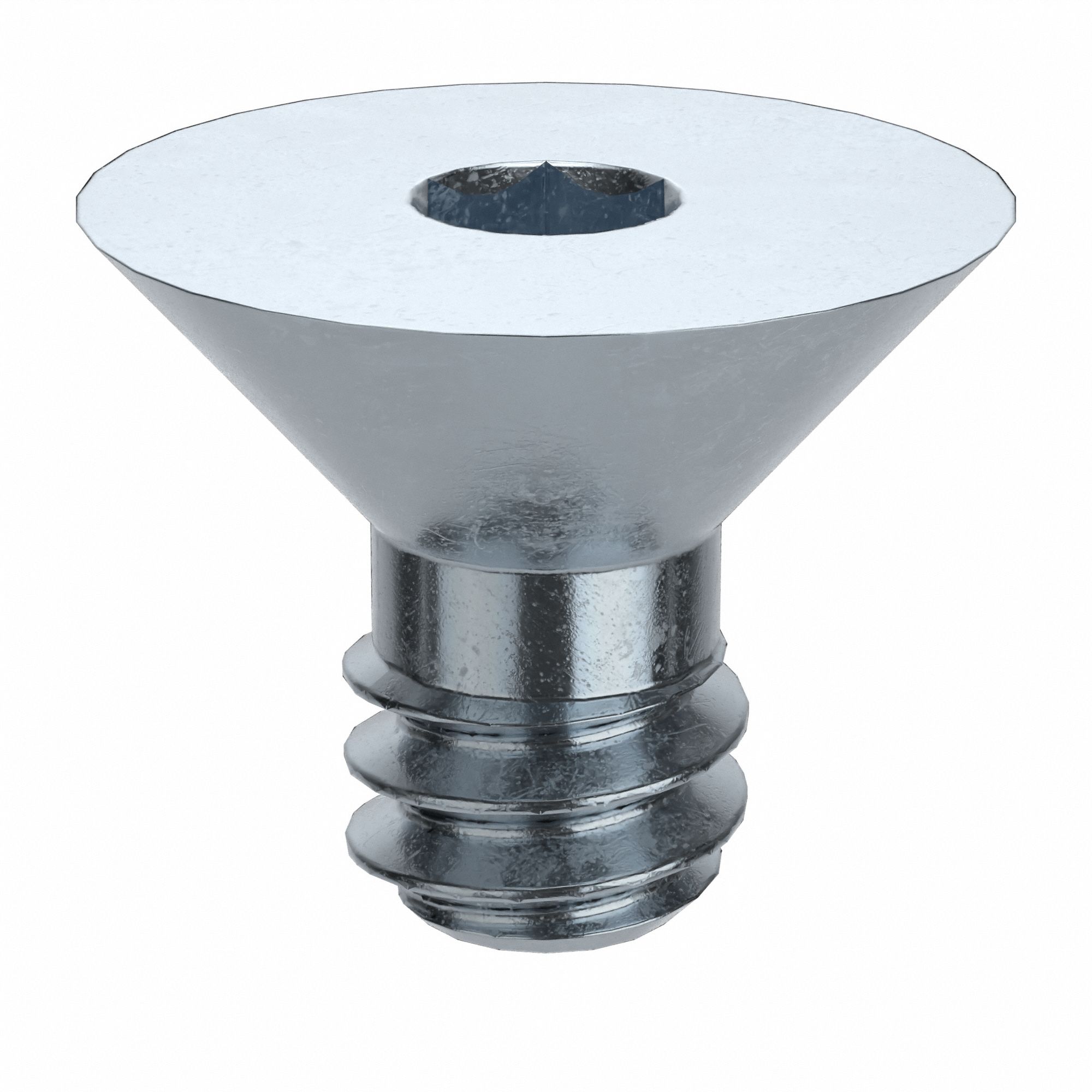 Socket Flat Head Screw: #6-32 Thread Size, 1/4 in Lg, Flat, Zinc Plated, Alloy Steel, 100 PK