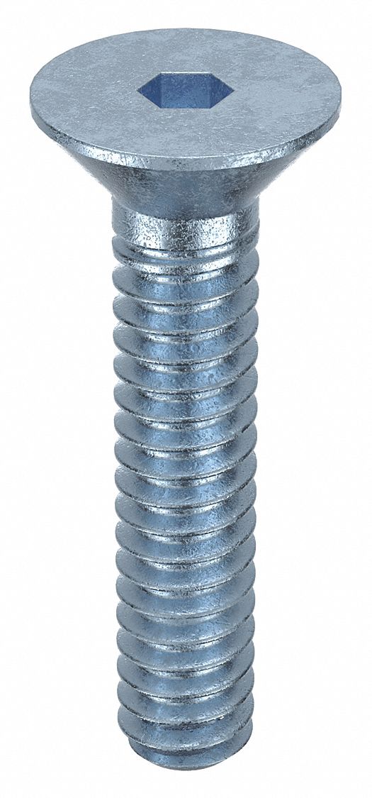 Socket Flat Head Screw: #6-32 Thread Size, 5/8 in Lg, Flat, Zinc Plated, Alloy Steel, 100 PK