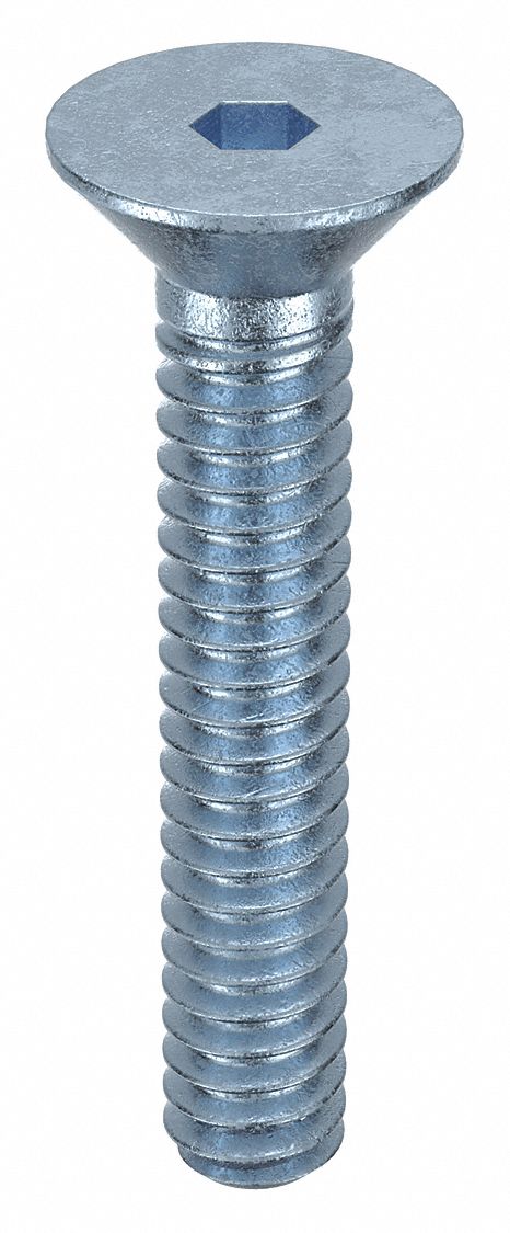 Socket Flat Head Screw: #6-32 Thread Size, 3/4 in Lg, Flat, Zinc Plated, Alloy Steel, 100 PK