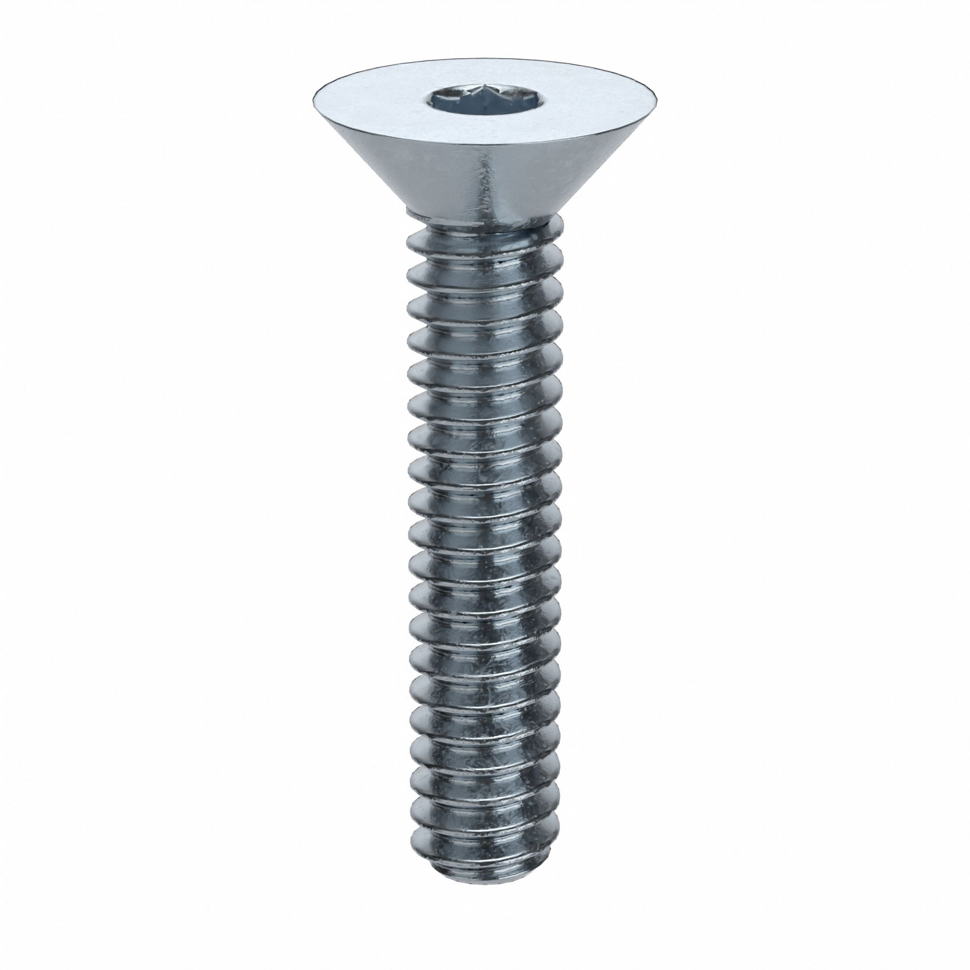 Socket Flat Head Screw: #10-24 Thread Size, 1 in Lg, Flat, Zinc Plated, Alloy Steel, 100 PK