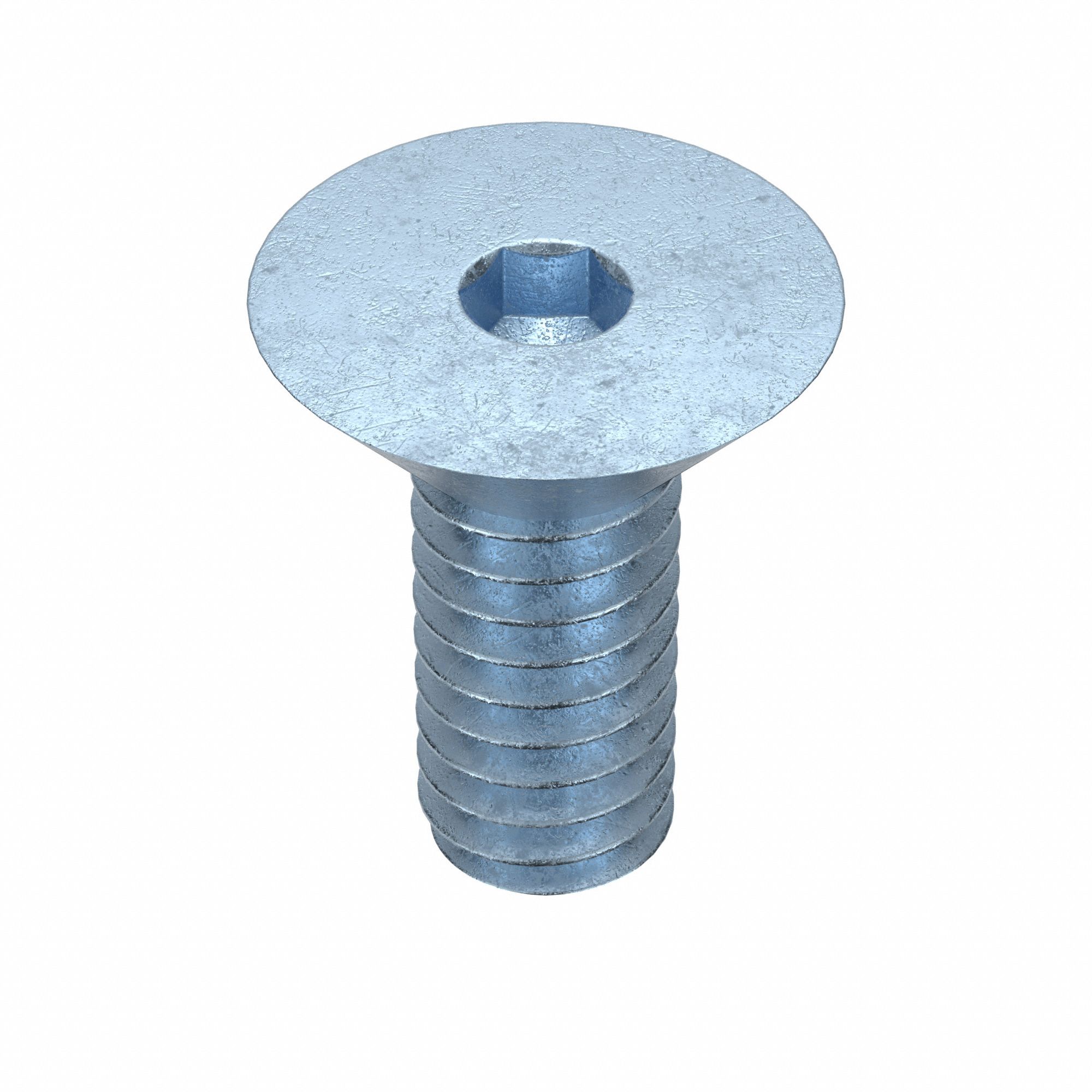 Socket Flat Head Screw: 1/4"-20 Thread Size, 1/2 in Lg, Flat, Zinc Plated, Alloy Steel, 100 PK