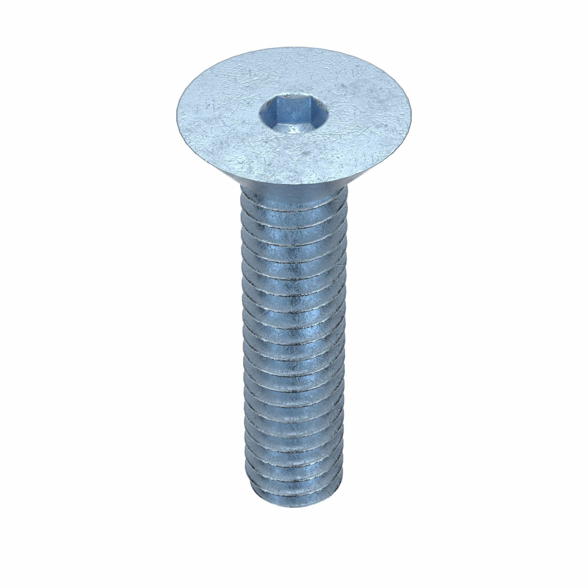 Socket Flat Head Screw: 1/4"-20 Thread Size, 1 in Lg, Flat, Zinc Plated, Alloy Steel, 100 PK