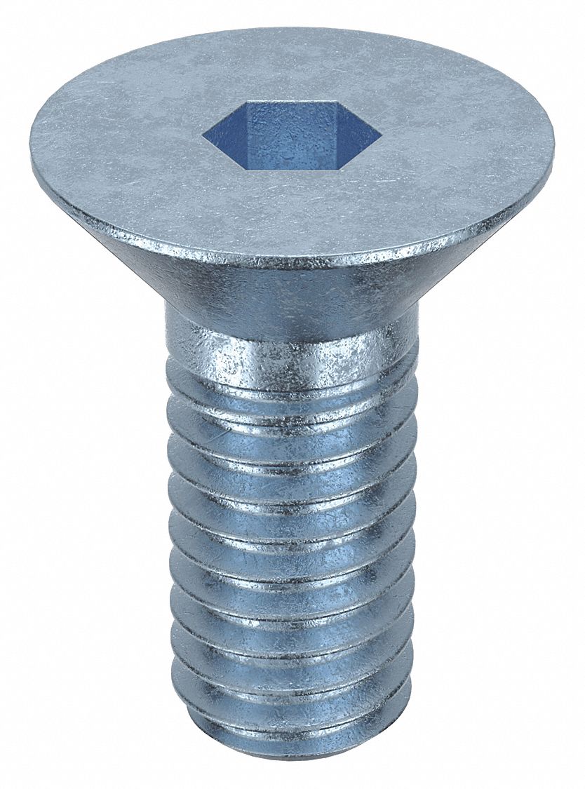 Socket Flat Head Screw: 5/16"-18 Thread Size, 5/8 in Lg, Flat, Zinc Plated, Alloy Steel, 100 PK