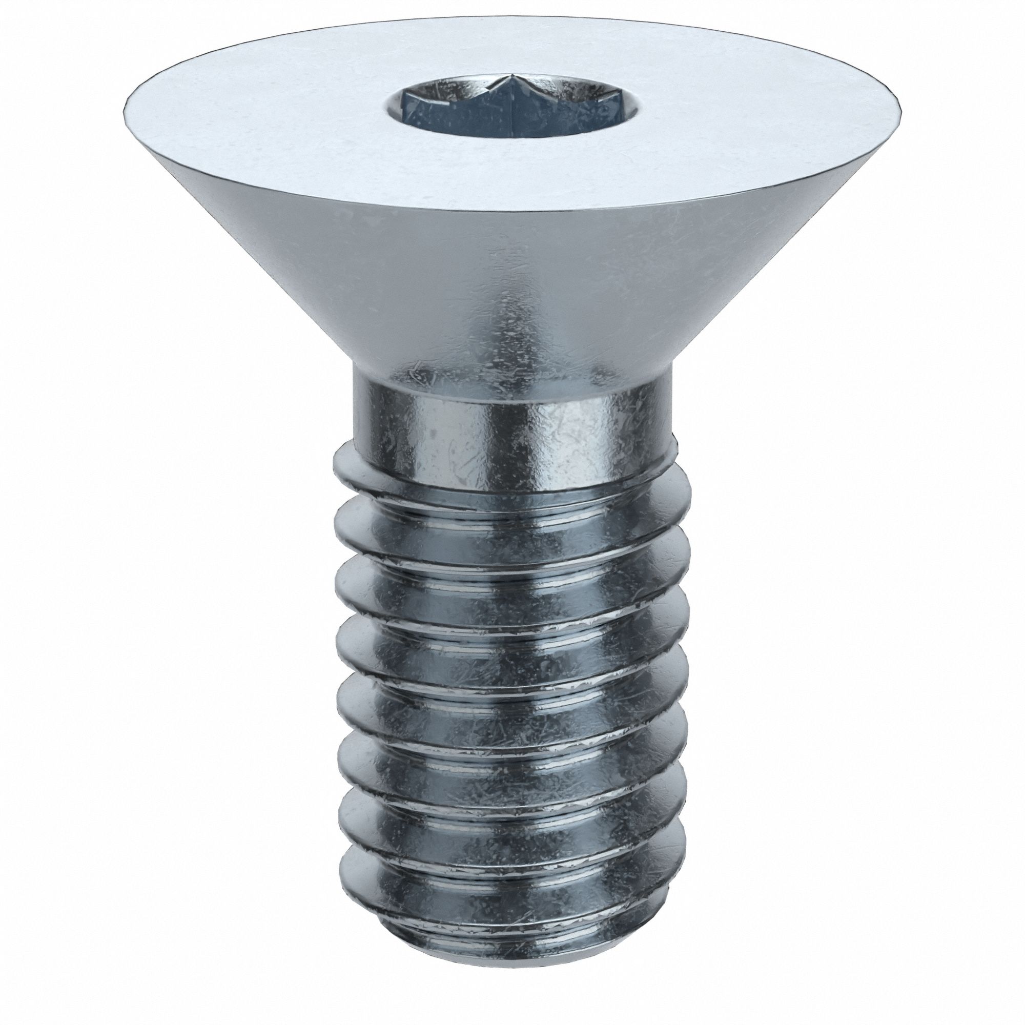 Socket Flat Head Screw: 5/16"-18 Thread Size, 3/4 in Lg, Flat, Zinc Plated, Alloy Steel, 100 PK