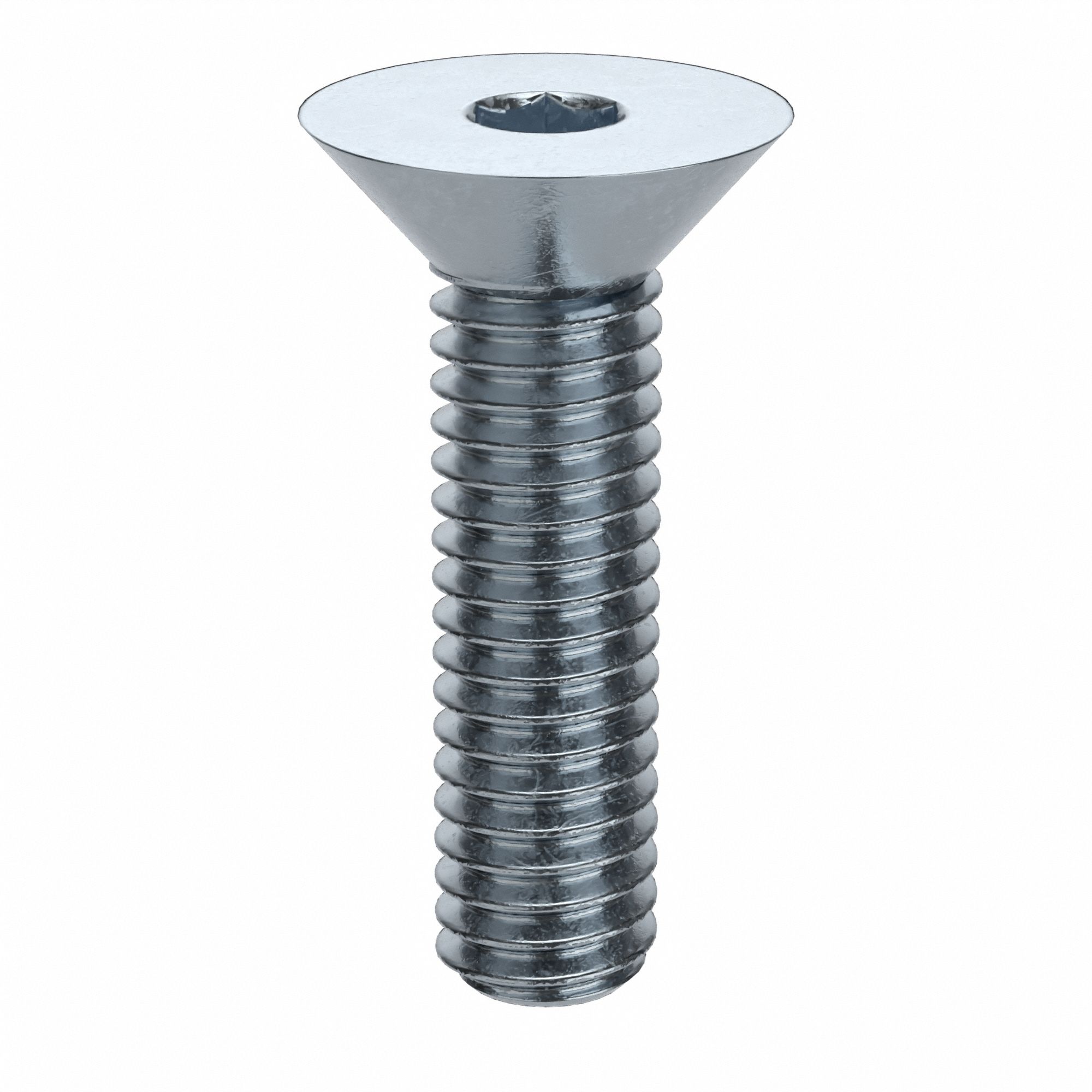 Socket Flat Head Screw: 5/16"-18 Thread Size, 1 1/4 in Lg, Flat, Zinc Plated, Alloy Steel, 50 PK