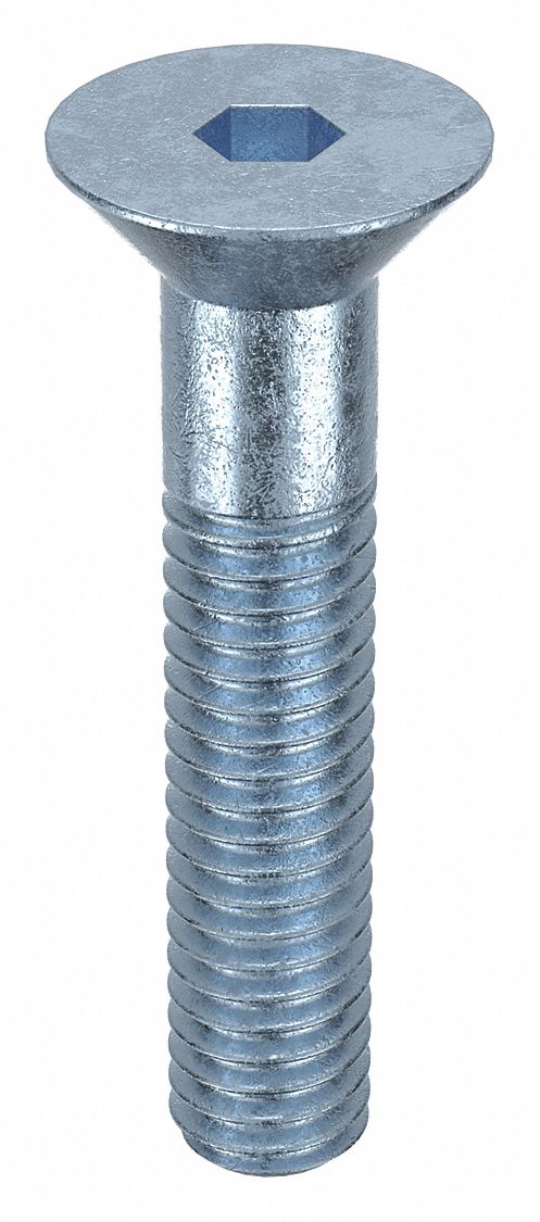 Socket Flat Head Screw: 5/16"-18 Thread Size, 1 1/2 in Lg, Flat, Zinc Plated, Alloy Steel, 50 PK