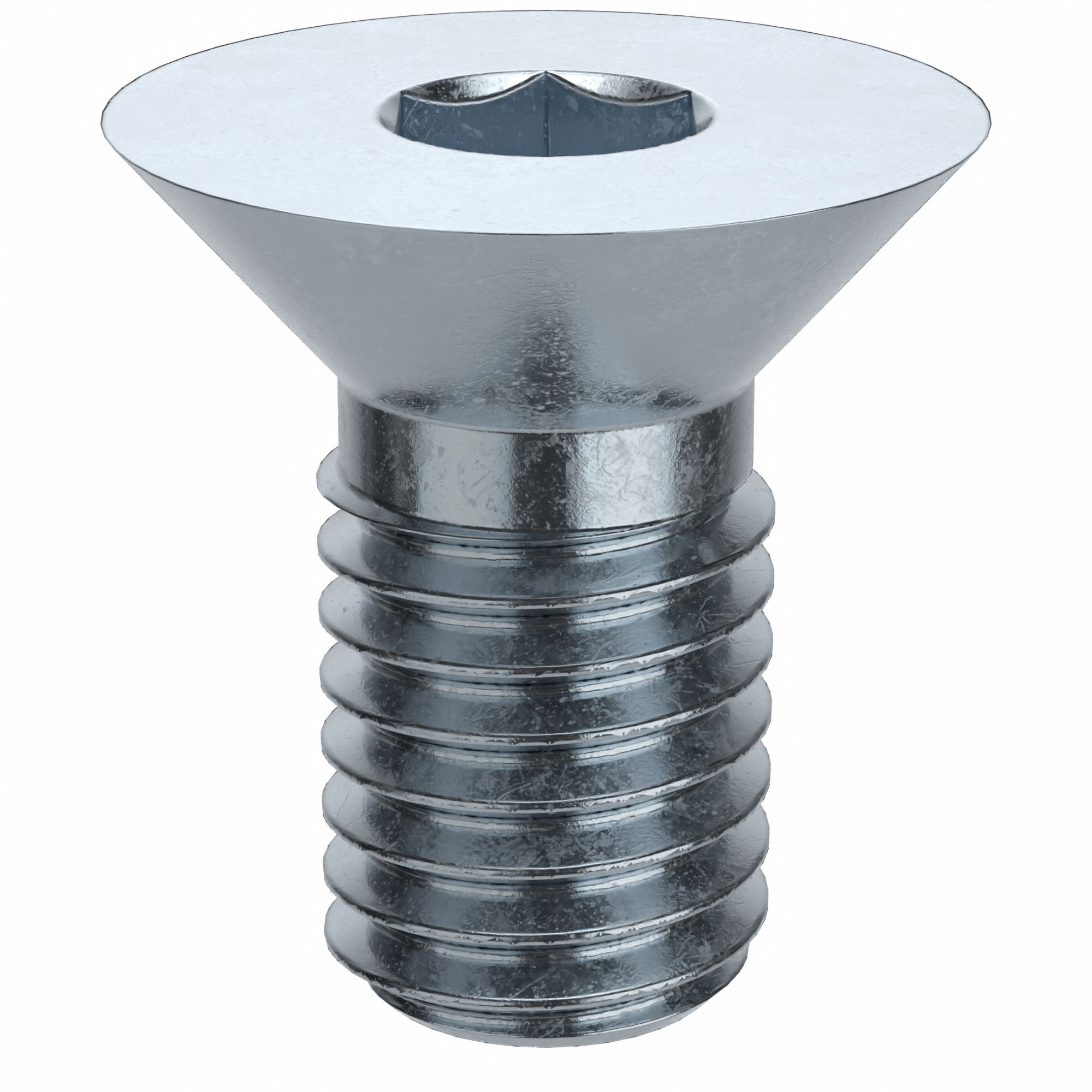 Socket Flat Head Screw: 1/2"-13 Thread Size, 1 in Lg, Flat, Zinc Plated, Alloy Steel, 10 PK