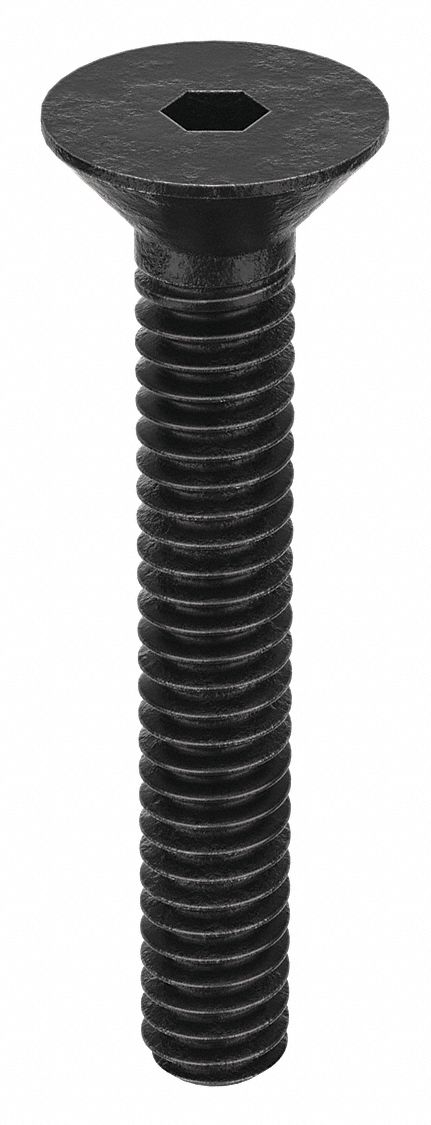Socket Flat Head Screw: #0-80 Thread Size, 3/8 in Lg, Flat, Black Oxide, Alloy Steel, 100 PK