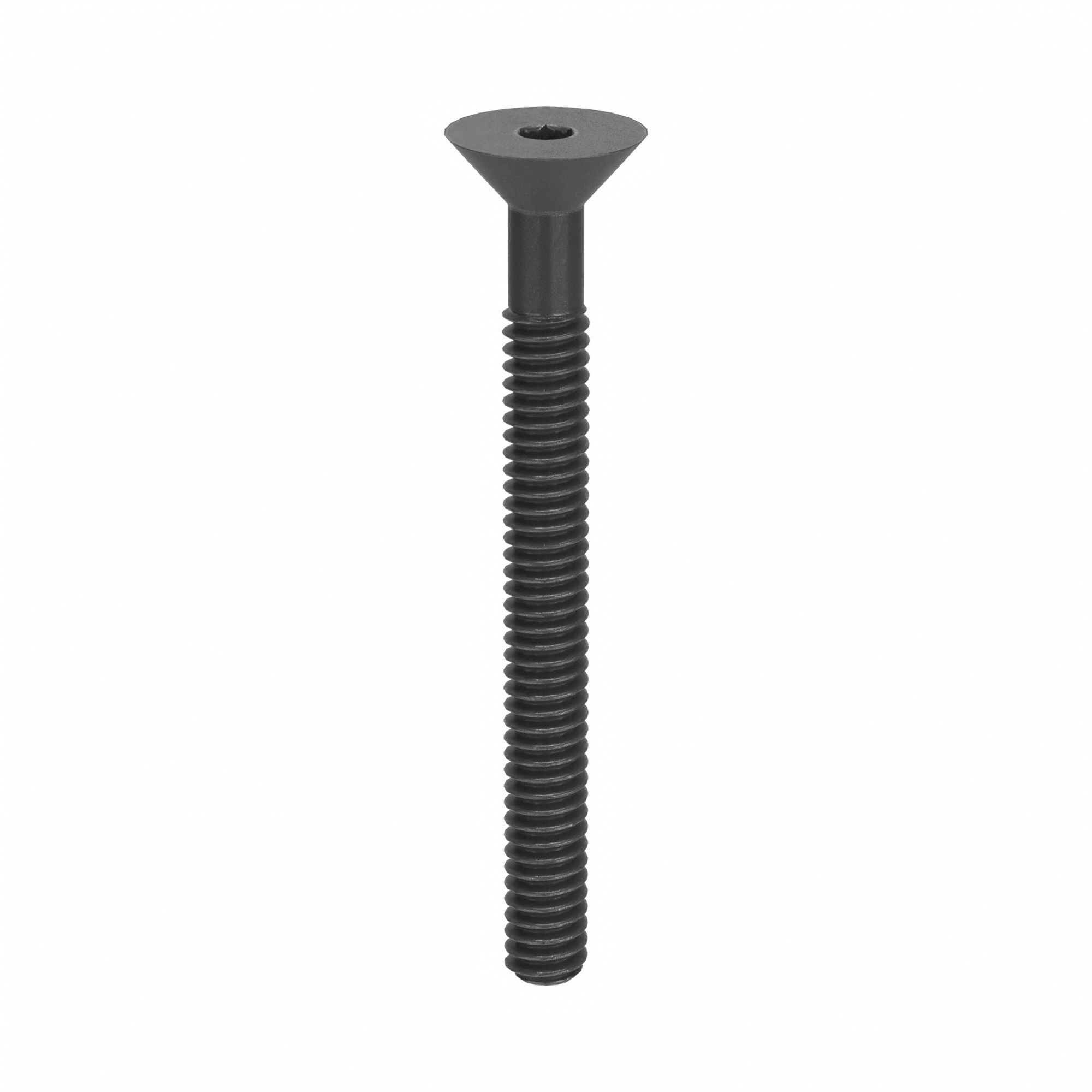 Socket Flat Head Screw: #0-80 Thread Size, 5/8 in Lg, Flat, Black Oxide, Alloy Steel, 100 PK