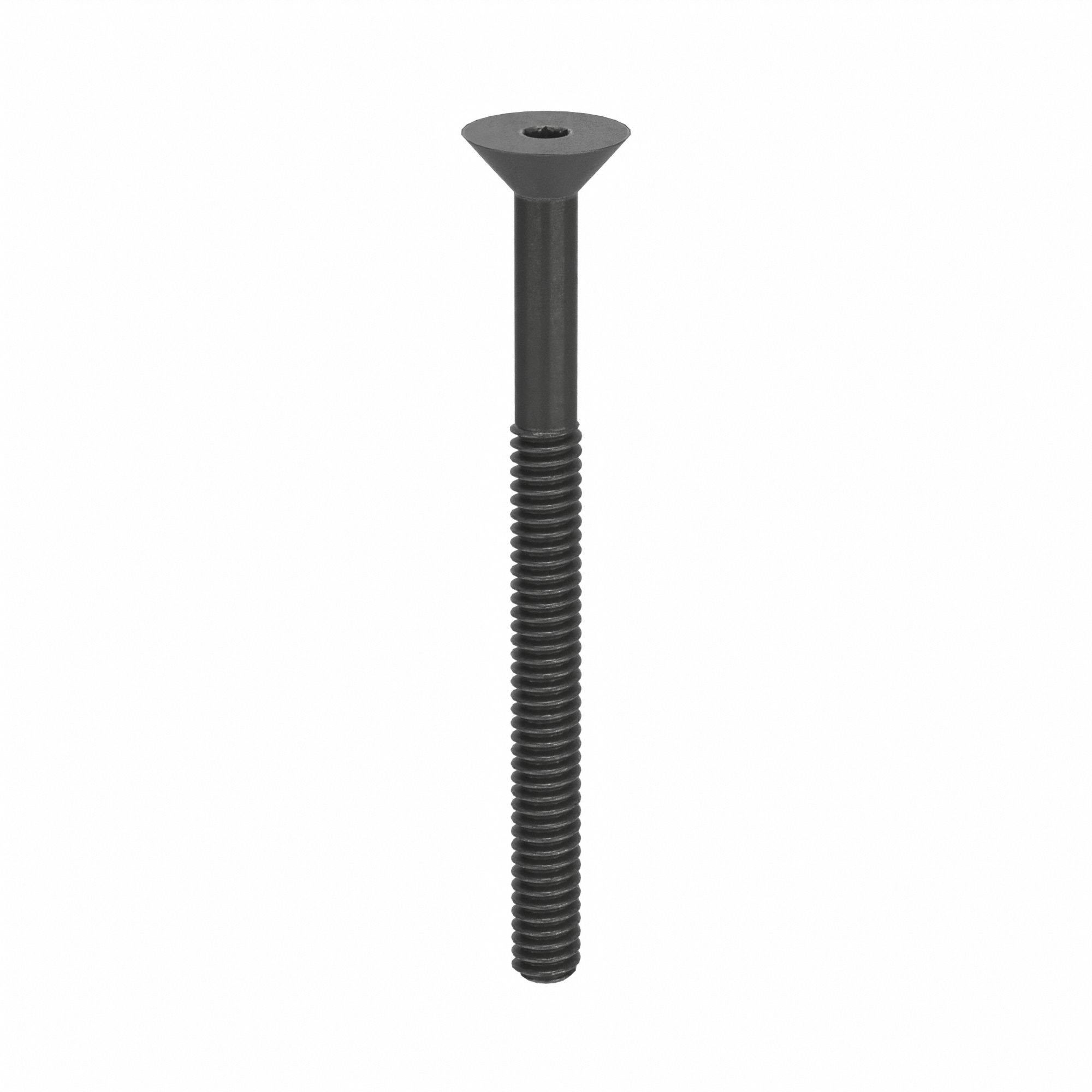 Socket Flat Head Screw: #0-80 Thread Size, 3/4 in Lg, Flat, Black Oxide, Alloy Steel, 100 PK