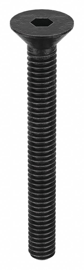 Socket Flat Head Screw: #1-72 Thread Size, 5/8 in Lg, Flat, Black Oxide, Alloy Steel, 100 PK