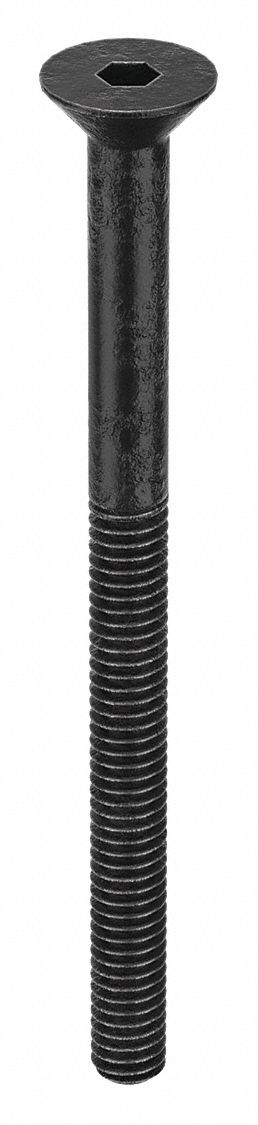 Socket Flat Head Screw: #1-72 Thread Size, 1 in Lg, Flat, Black Oxide, Alloy Steel, 100 PK