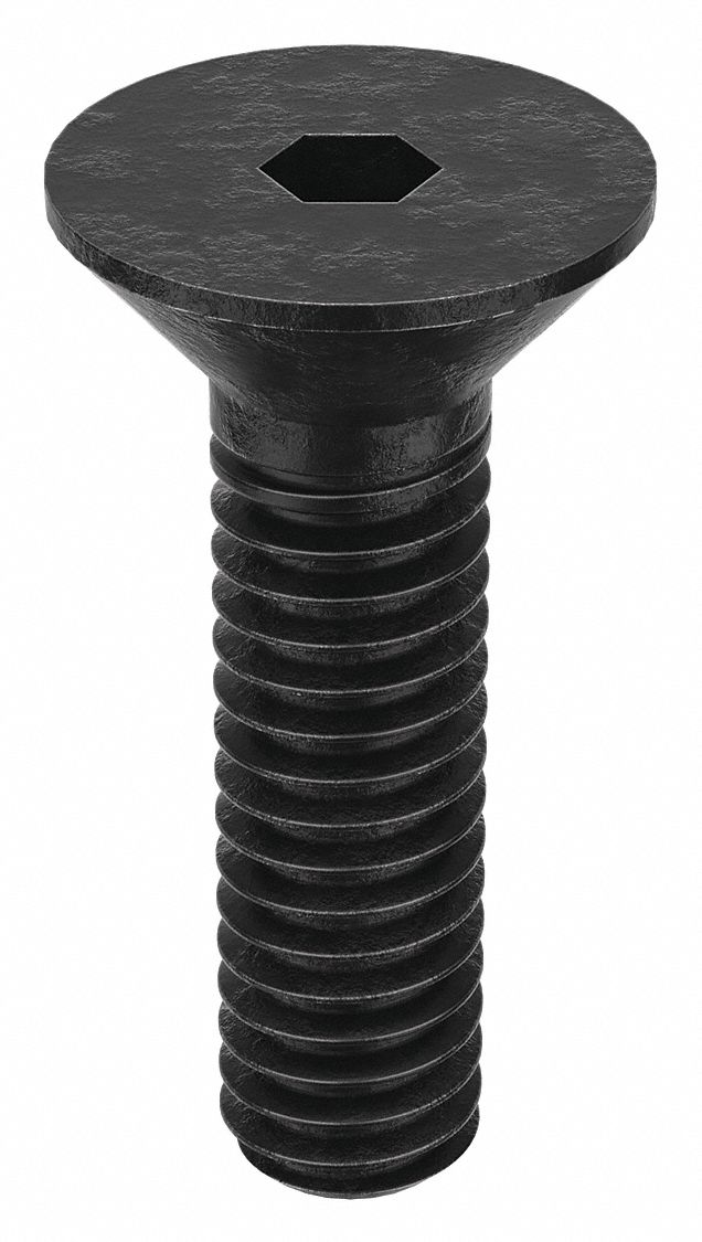 Socket Flat Head Screw: #4-48 Thread Size, 3/8 in Lg, Flat, Black Oxide, Alloy Steel, 100 PK