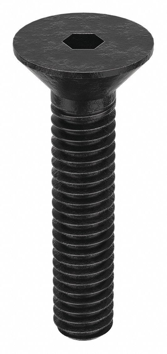 Socket Flat Head Screw: #4-48 Thread Size, 1/2 in Lg, Flat, Black Oxide, Alloy Steel, 100 PK