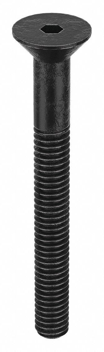 Socket Flat Head Screw: #4-48 Thread Size, 1 in Lg, Flat, Black Oxide, Alloy Steel, 100 PK