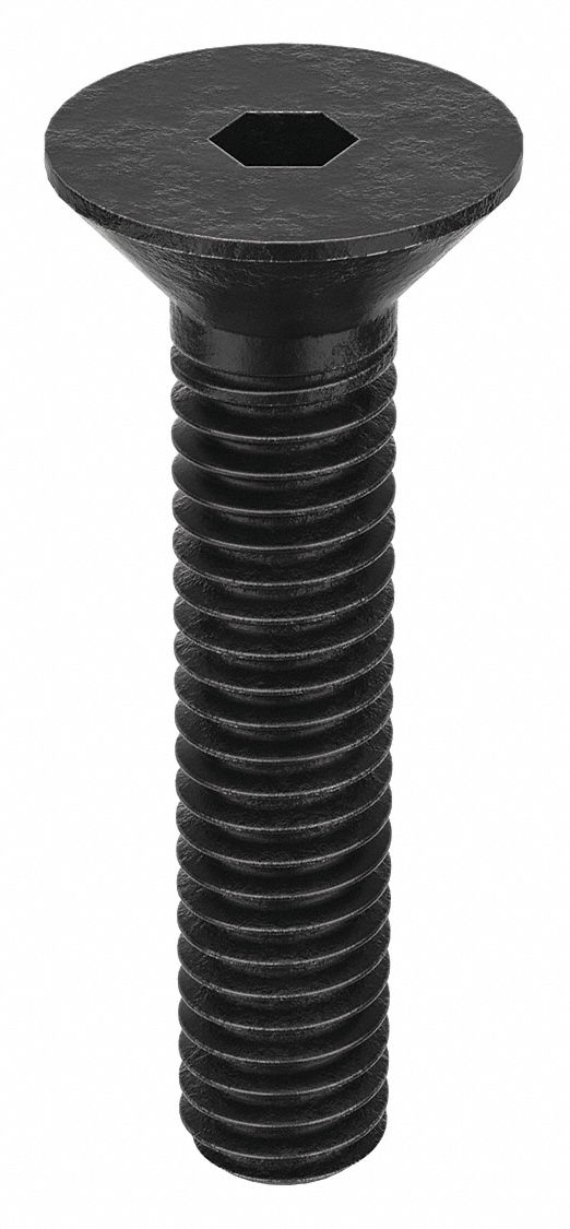 Socket Flat Head Screw: #6-40 Thread Size, 5/8 in Lg, Flat, Black Oxide, Alloy Steel, 100 PK