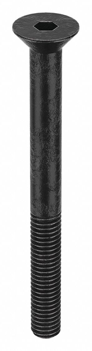 Socket Flat Head Screw: #10-32 Thread Size, 2 in Lg, Flat, Black Oxide, Alloy Steel, 100 PK
