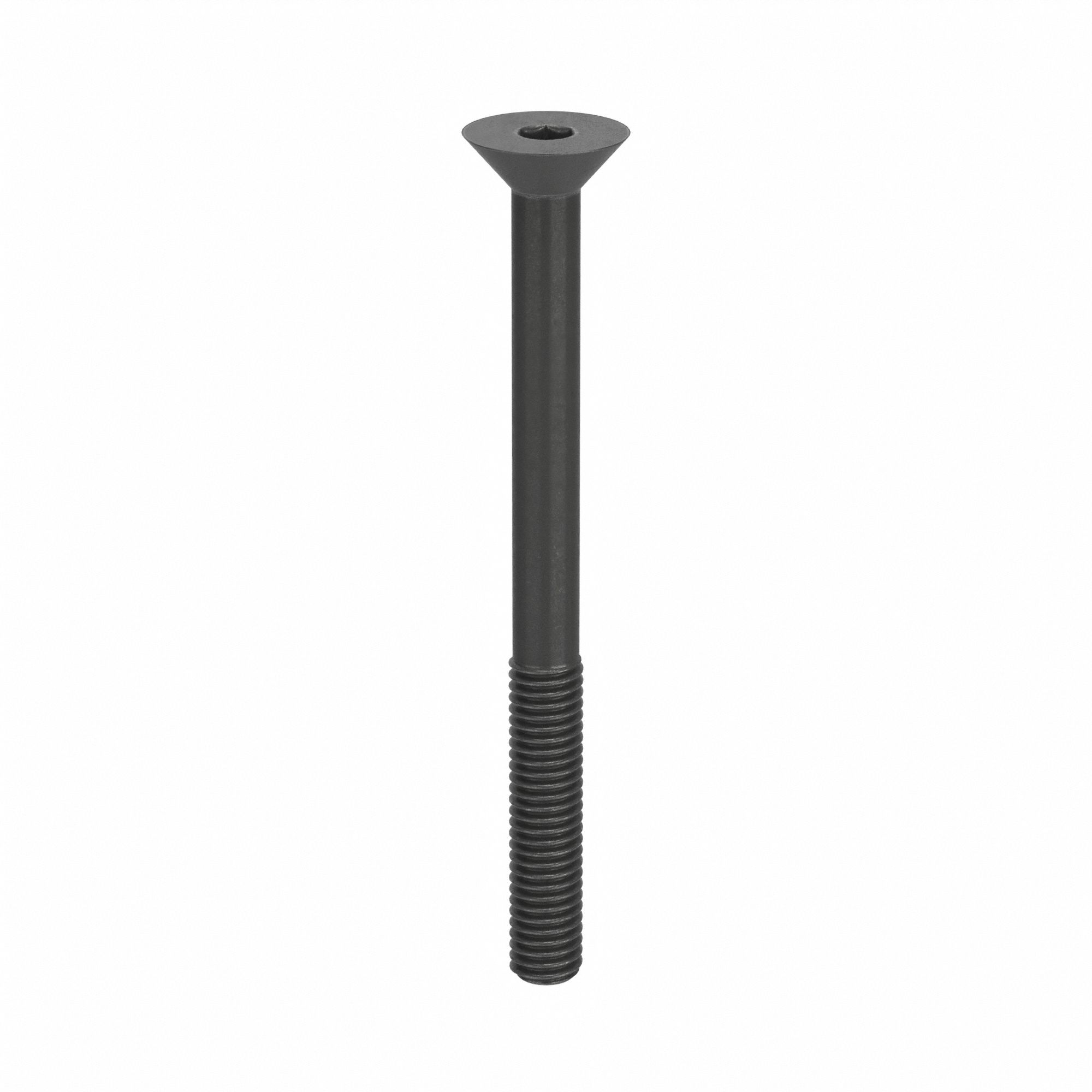 Socket Flat Head Screw: #10-32 Thread Size, 2 1/4 in Lg, Flat, Black Oxide, Alloy Steel, 100 PK