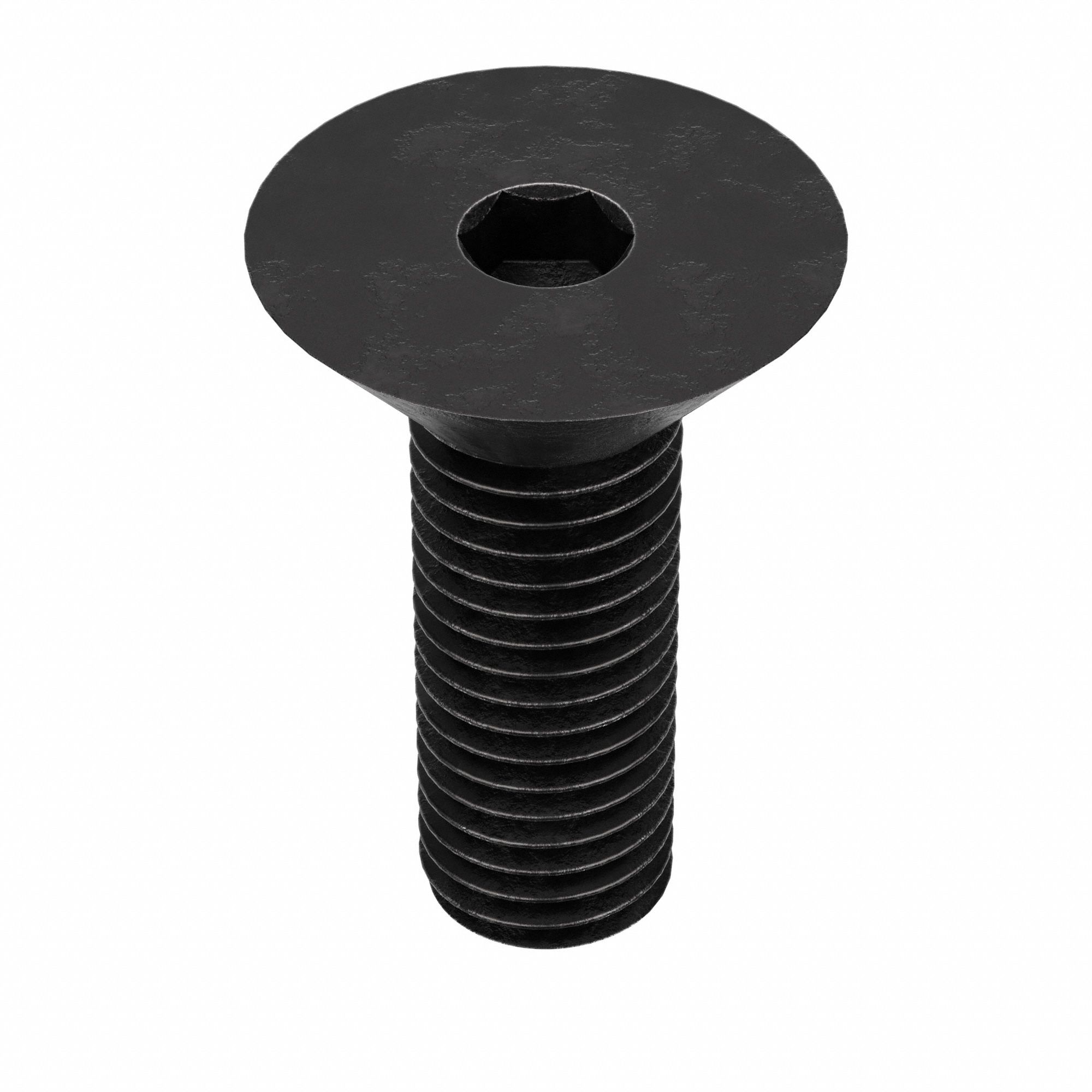 SOCKET FLAT HEAD SCREW, ¼"-28 THREAD SIZE, ⅝ IN L, FLAT, BLACK OXIDE, STEEL, UNF, 100 PK