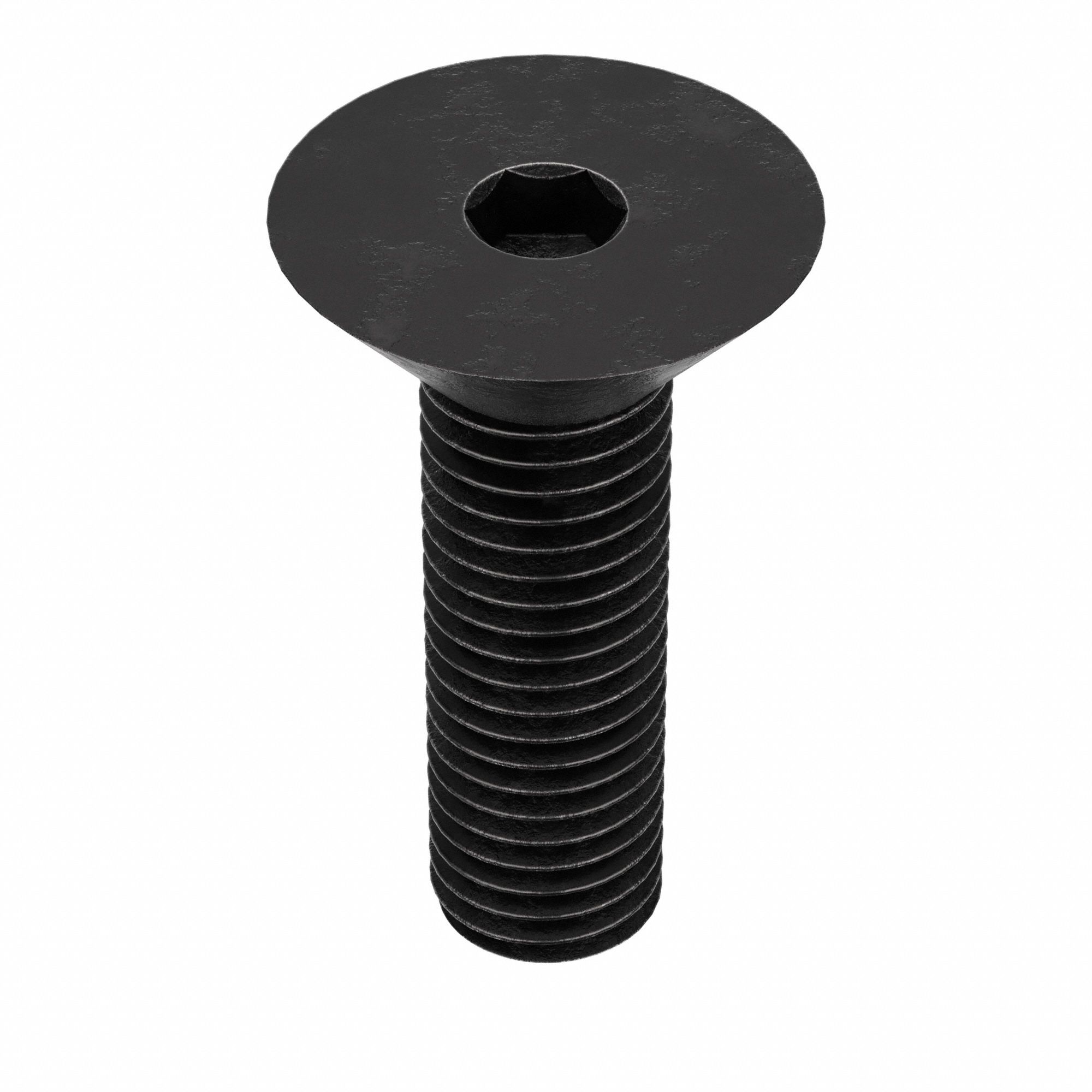 Socket Flat Head Screw: 1/4"-28 Thread Size, 3/4 in Lg, Flat, Black Oxide, Alloy Steel, 100 PK