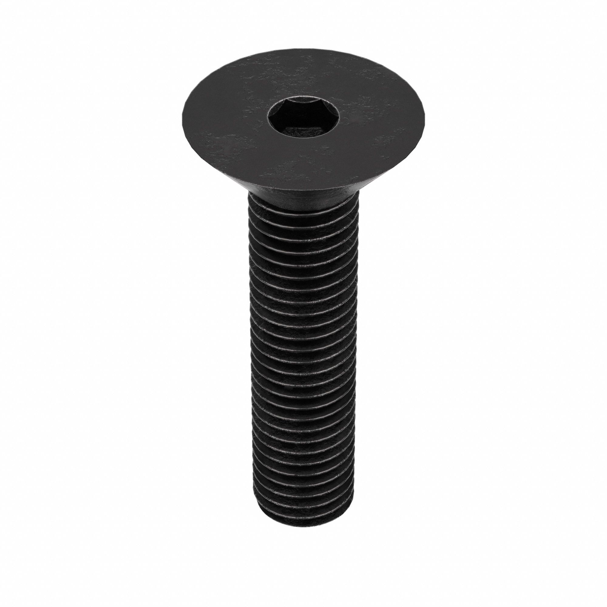 Socket Flat Head Screw: 1/4"-28 Thread Size, 1 in Lg, Flat, Black Oxide, Alloy Steel, 100 PK