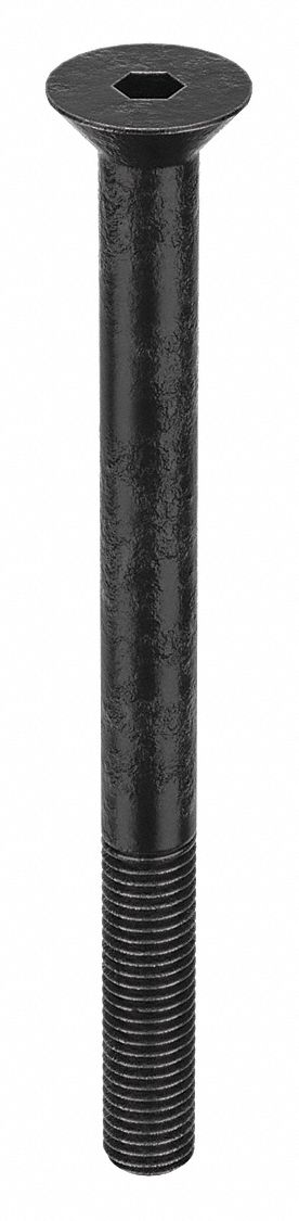 Socket Flat Head Screw: 1/4"-28 Thread Size, 3 in Lg, Flat, Black Oxide, Alloy Steel, 25 PK