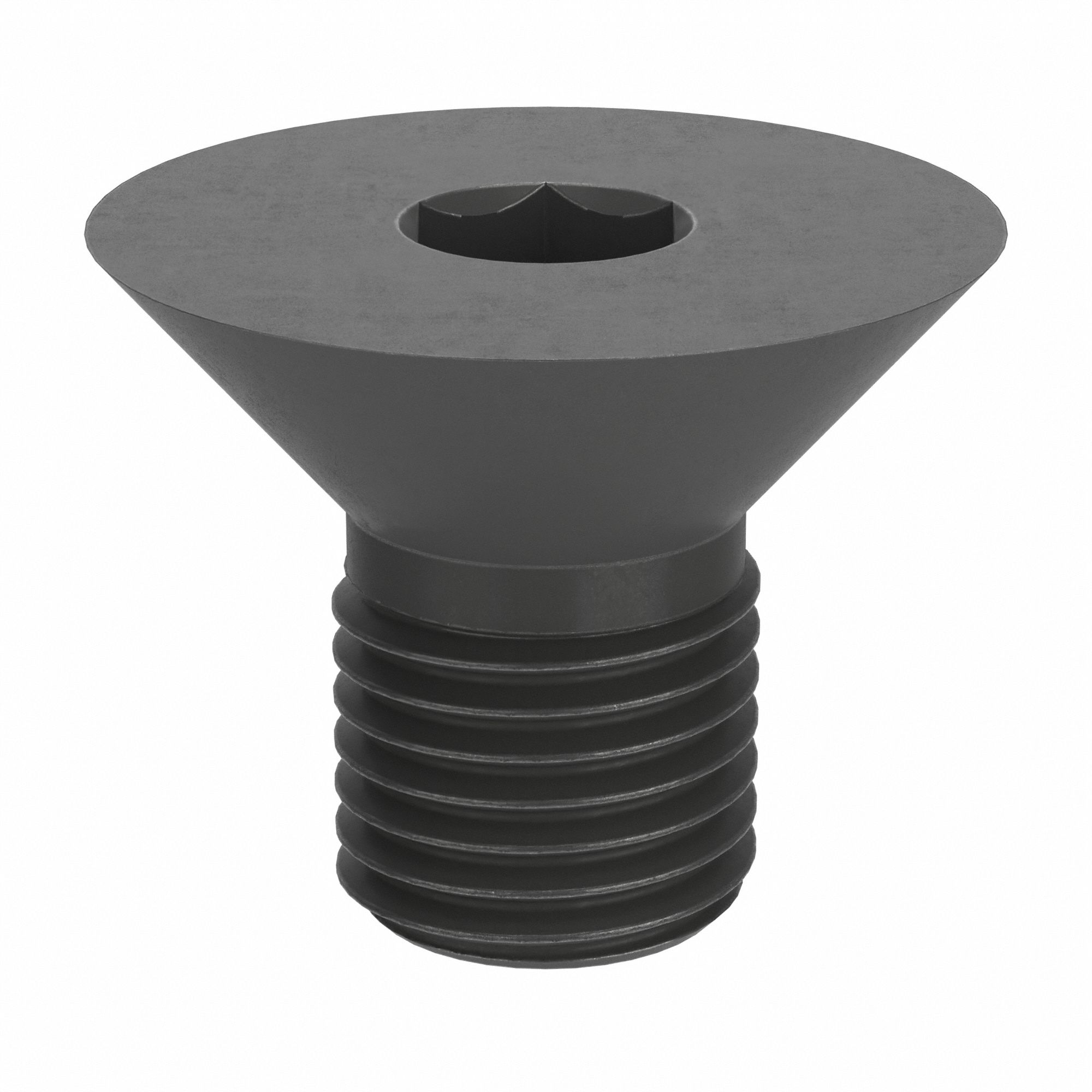 Socket Flat Head Screw: 3/8"-24 Thread Size, 5/8 in Lg, Flat, Black Oxide, Alloy Steel, 50 PK
