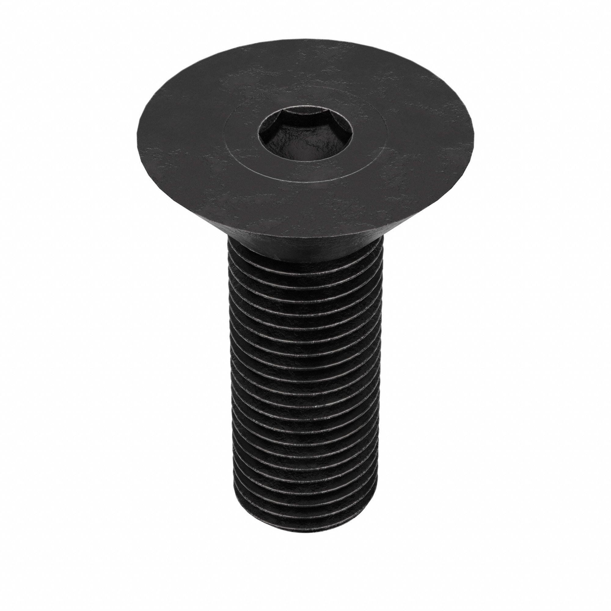Socket Flat Head Screw: 3/8"-24 Thread Size, 3/4 in Lg, Flat, Black Oxide, Alloy Steel, 50 PK