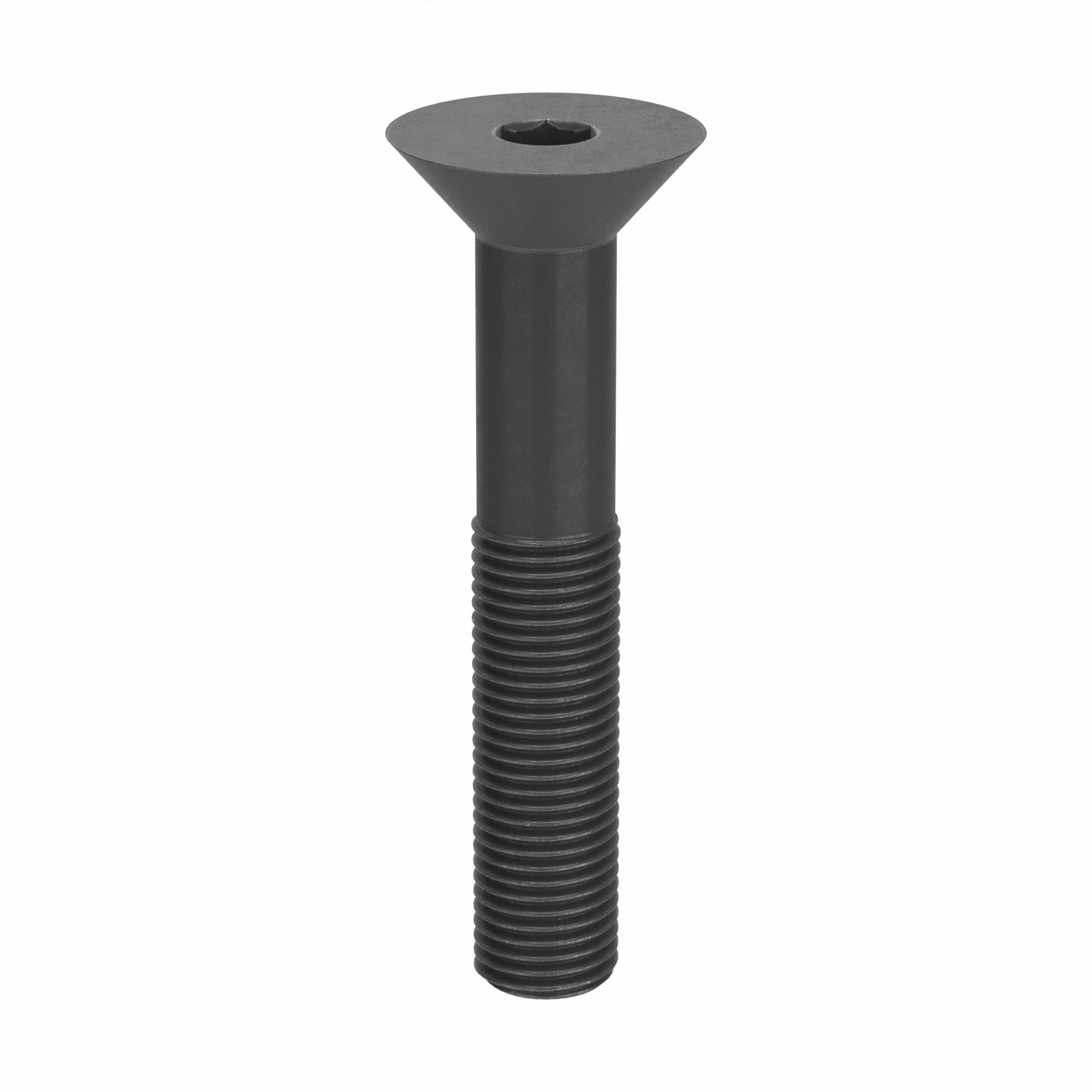Socket Flat Head Screw: 3/8"-24 Thread Size, 2 1/4 in Lg, Flat, Black Oxide, Alloy Steel, 25 PK