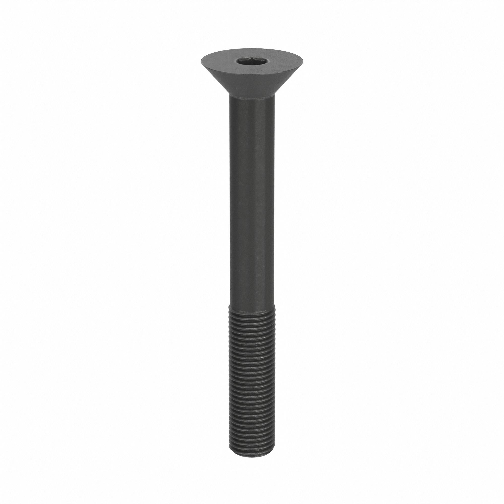 Socket Flat Head Screw: 3/8"-24 Thread Size, 3 1/4 in Lg, Flat, Black Oxide, Alloy Steel, 10 PK