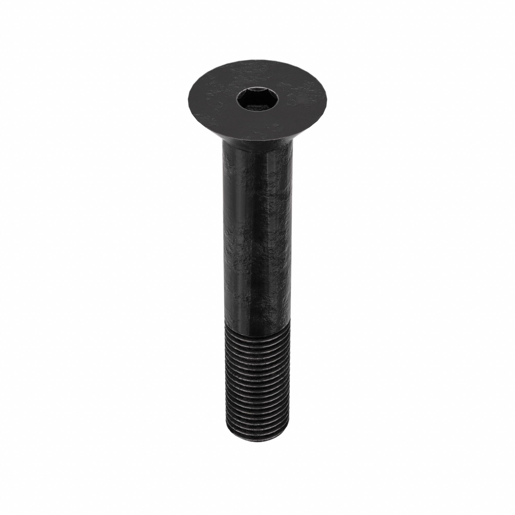 Socket Flat Head Screw: 7/16"-20 Thread Size, 2 1/2 in Lg, Flat, Black Oxide, Alloy Steel, 10 PK