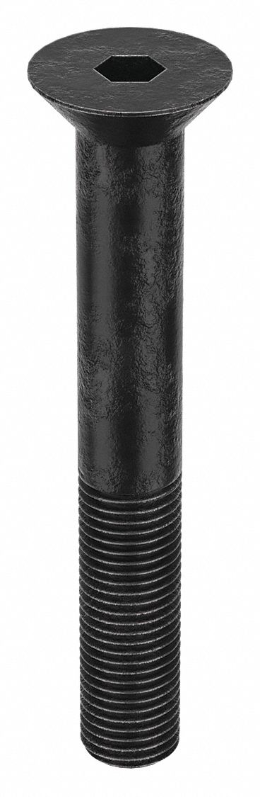Socket Flat Head Screw: 7/16"-20 Thread Size, 3 in Lg, Flat, Black Oxide, Alloy Steel, 10 PK