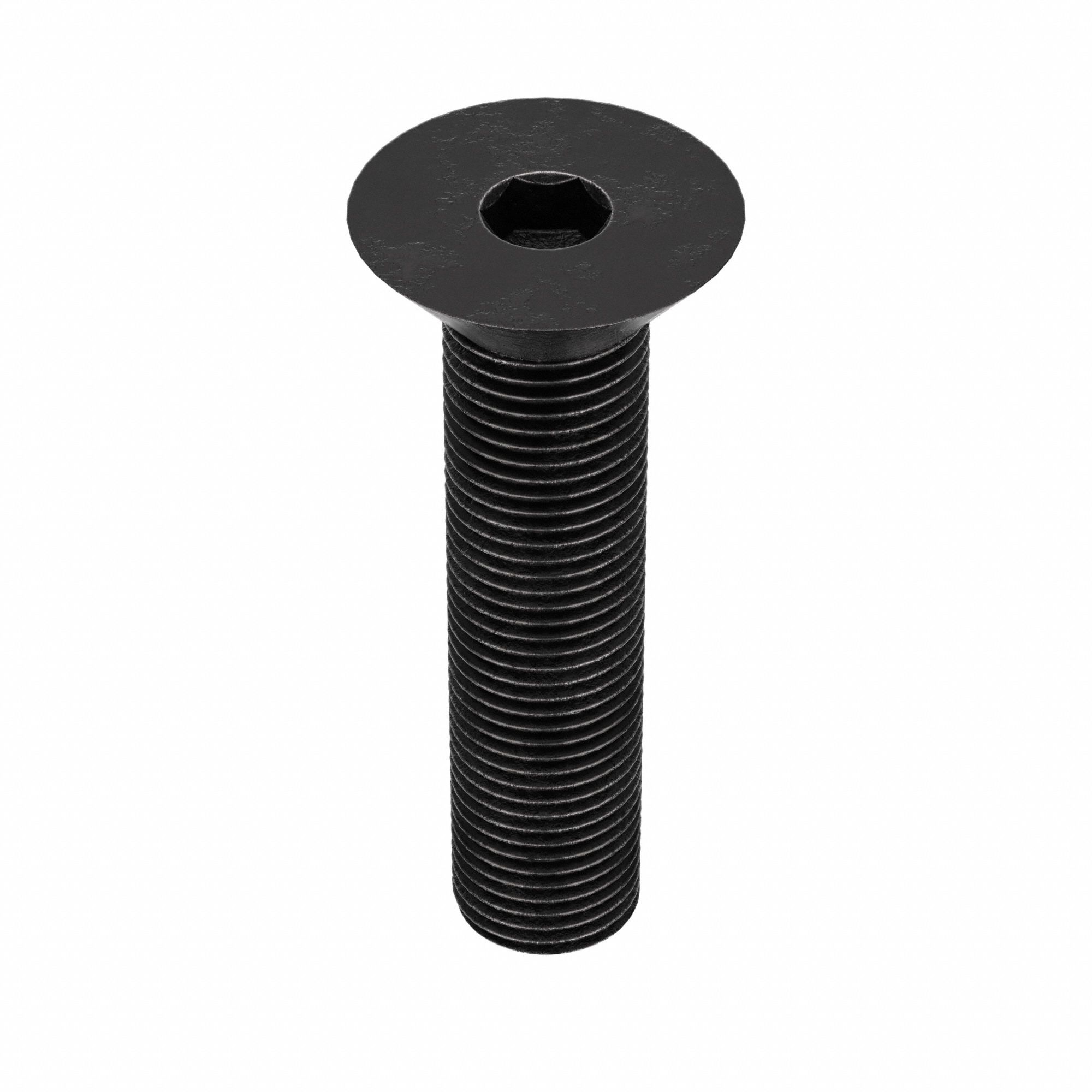 Socket Flat Head Screw: 1/2"-20 Thread Size, 2 in Lg, Flat, Black Oxide, Alloy Steel, 10 PK