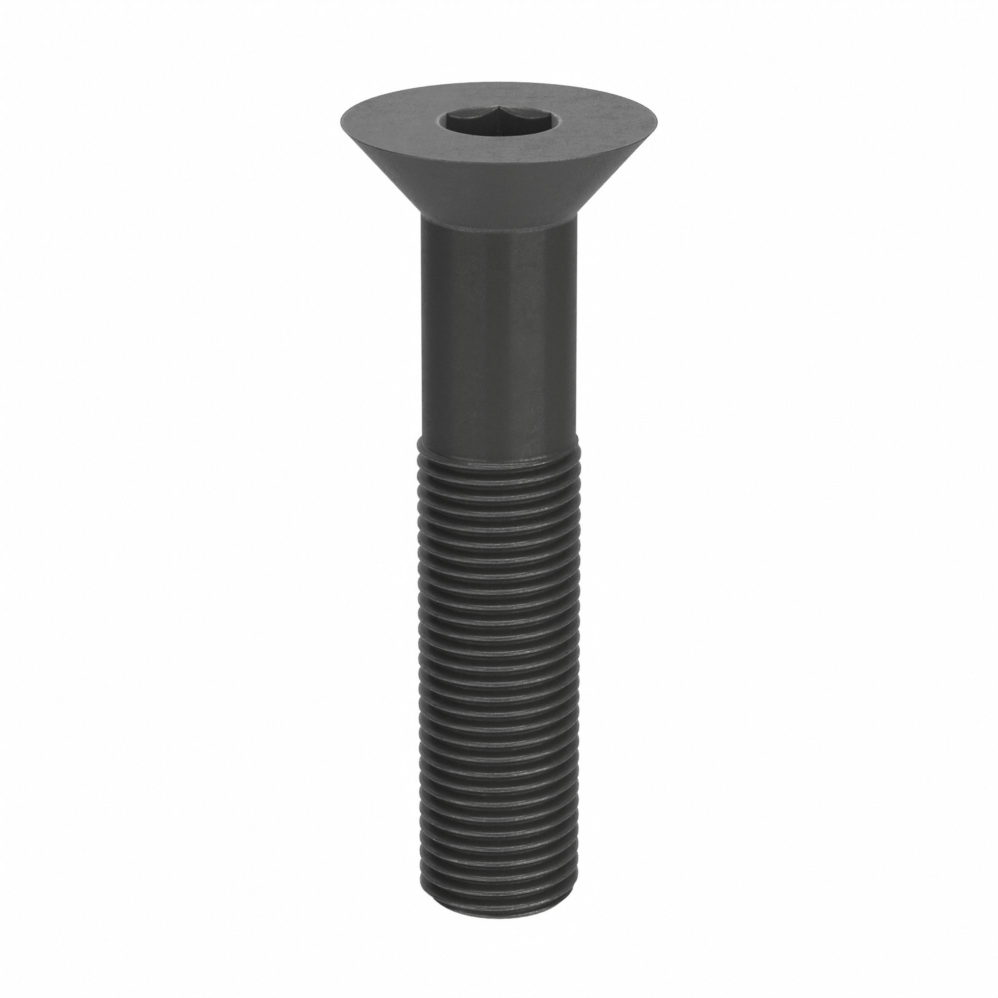 Socket Flat Head Screw: 1/2"-20 Thread Size, 2 1/2 in Lg, Flat, Black Oxide, Alloy Steel, 10 PK