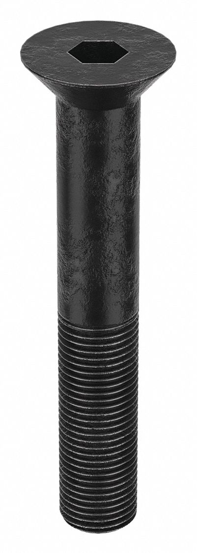 Socket Flat Head Screw: 1/2"-20 Thread Size, 3 in Lg, Flat, Black Oxide, Alloy Steel, 5 PK
