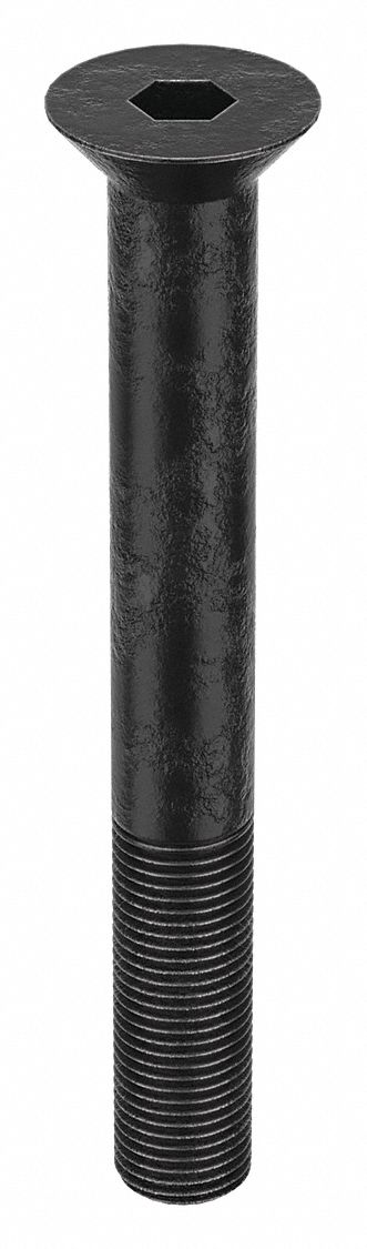 Socket Flat Head Screw: 1/2"-20 Thread Size, 4 in Lg, Flat, Black Oxide, Alloy Steel, 5 PK