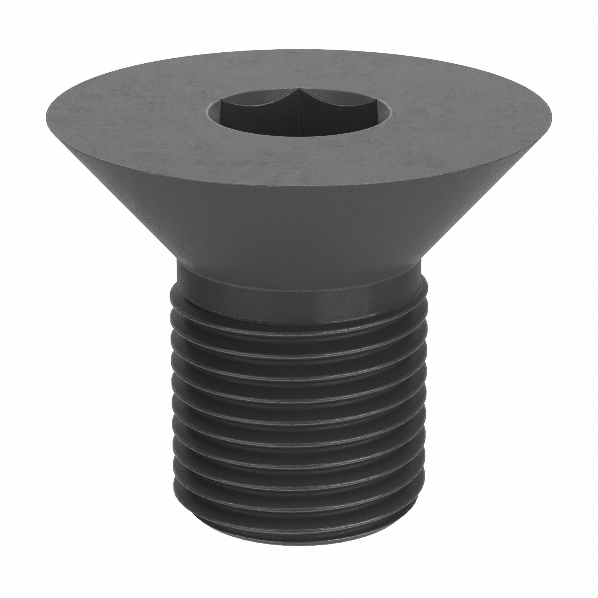Socket Flat Head Screw: 5/8"-18 Thread Size, 1 in Lg, Flat, Black Oxide, Alloy Steel, 10 PK