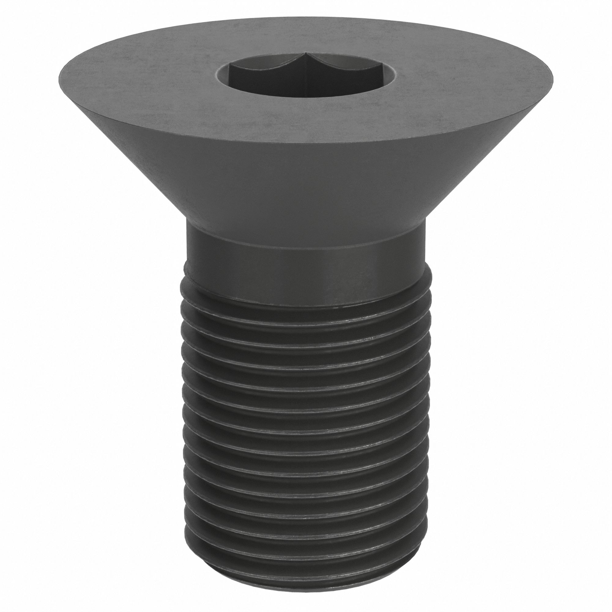 Socket Flat Head Screw: 5/8"-18 Thread Size, 1 1/4 in Lg, Flat, Black Oxide, Alloy Steel, 10 PK