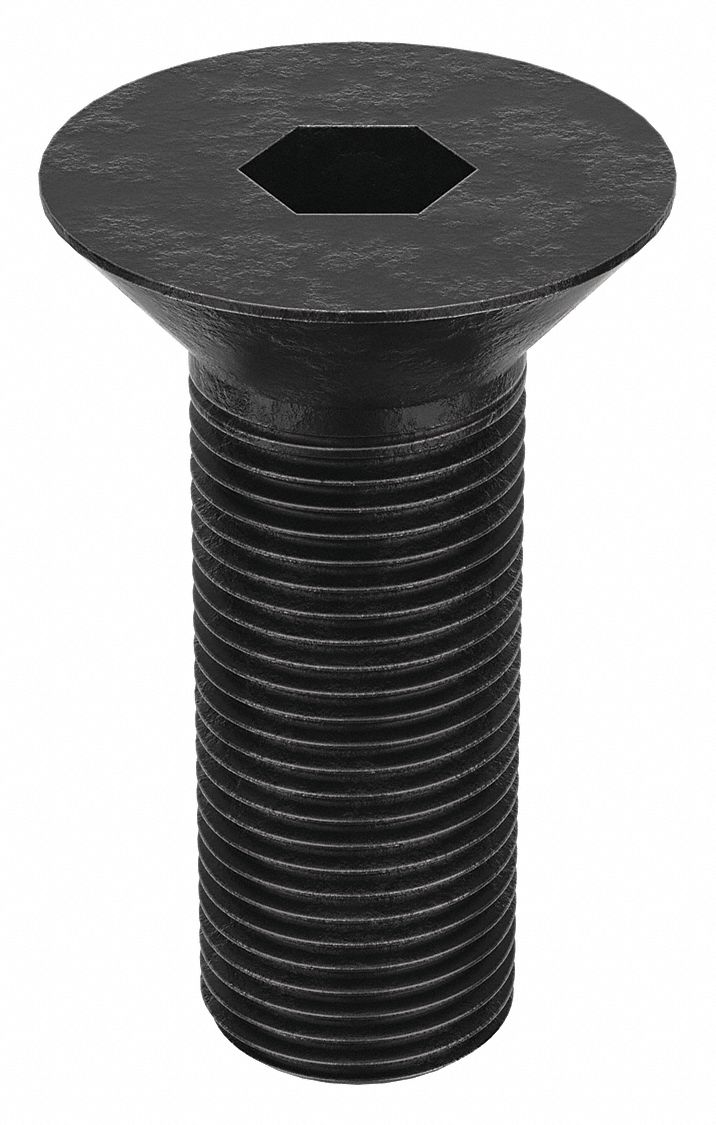 Socket Flat Head Screw: 5/8"-18 Thread Size, 1 1/2 in Lg, Flat, Black Oxide, Alloy Steel, 10 PK