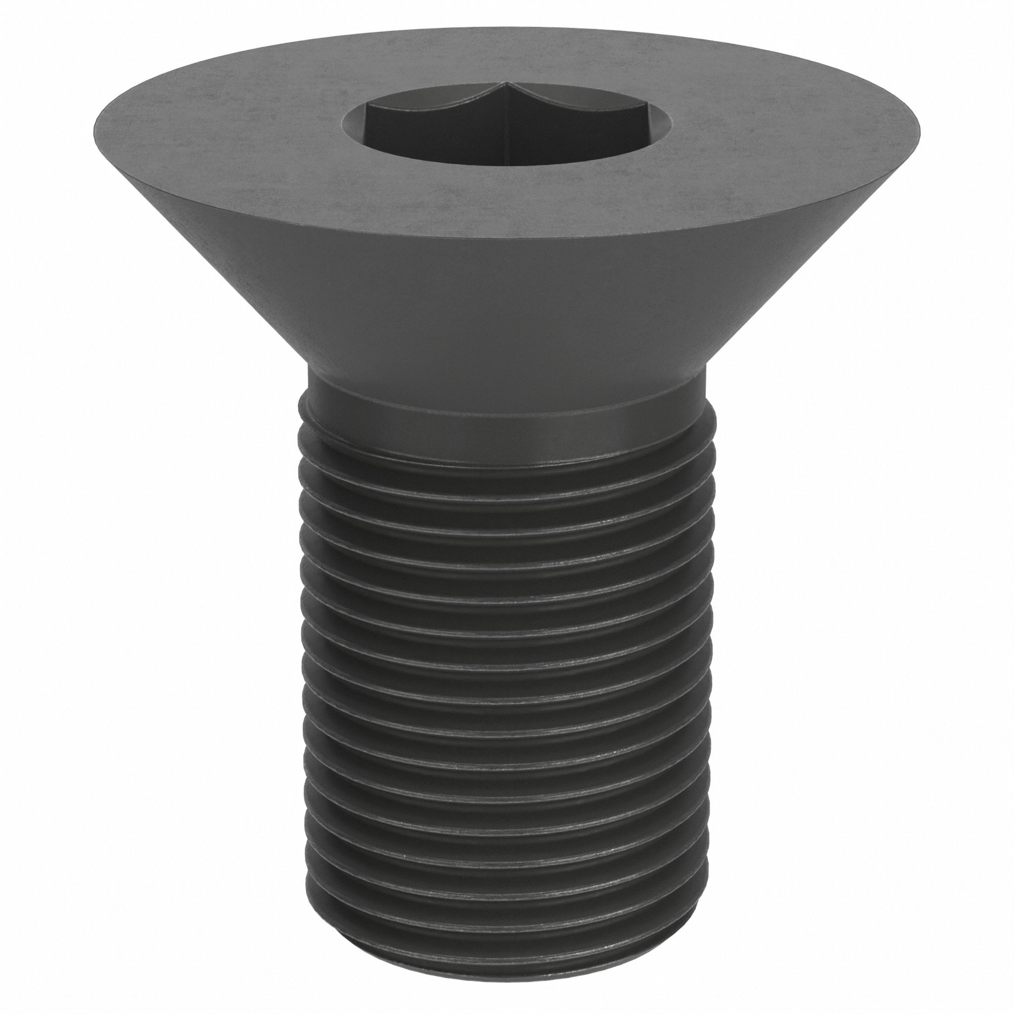 Socket Flat Head Screw: 3/4"-16 Thread Size, 1 1/2 in Lg, Flat, Black Oxide, Alloy Steel, 5 PK