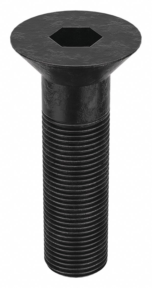 Socket Flat Head Screw: 3/4"-16 Thread Size, 2 1/2 in Lg, Flat, Black Oxide, Alloy Steel, 5 PK