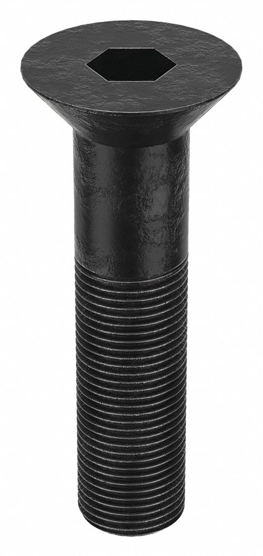 Socket Flat Head Screw: 3/4"-16 Thread Size, 3 in Lg, Flat, Black Oxide, Alloy Steel, 5 PK